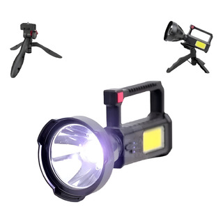 Lanterna Holofote De Mão Com Suporte Tripe Recarregavel Usb Lanterna Holofote De Mão Com Suporte Tripe Recarregavel Usb