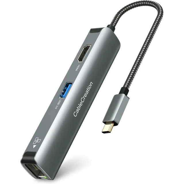 Adaptador Multipuerto Usb C 5 En 1 Carcasa De Aluminio