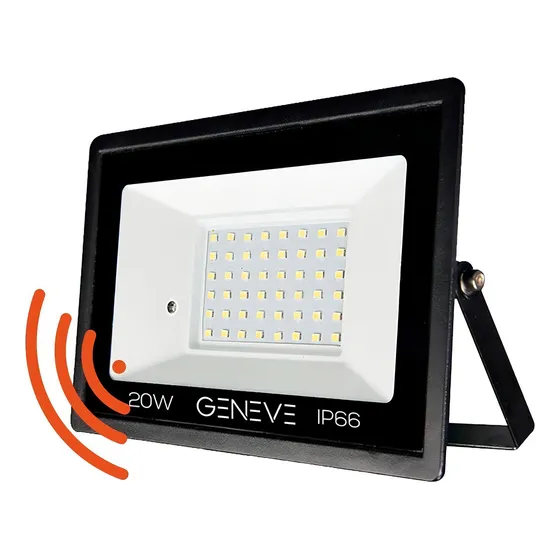 Reflector Negro 20 W Con Sensor De Movimiento 220v