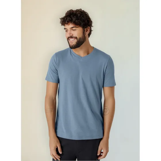 Camiseta Básica Masculina Modelo Flamé - N2k5
