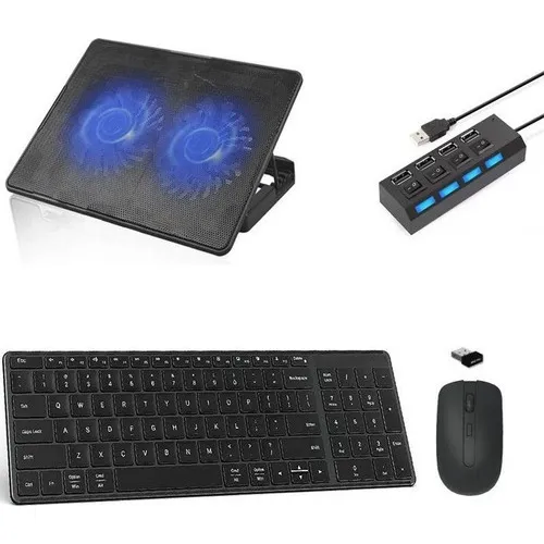 Teclado, Mou, Sup Cooler 2x Hub Para Notebook Asus - Preto