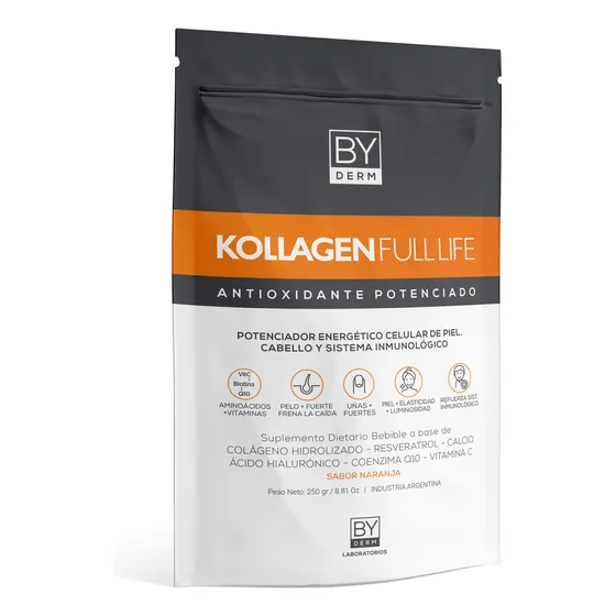 By Derm Kollagen Full Life Colágeno Antioxidante Potenciado Sabor Naranja