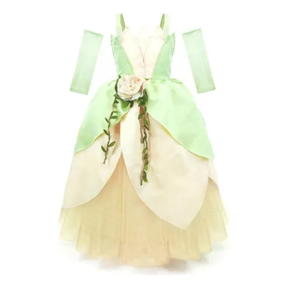 Tiana De Princess Y Toad For Vestido De Cosplay, Combinada Con Flo