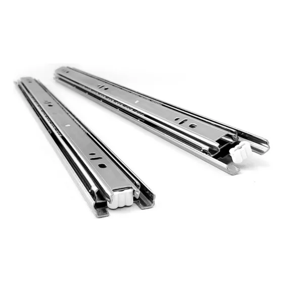 Corredera Telescópica Guía Cajón Ducasse 30cm Zinc Reforzada Color Plateado