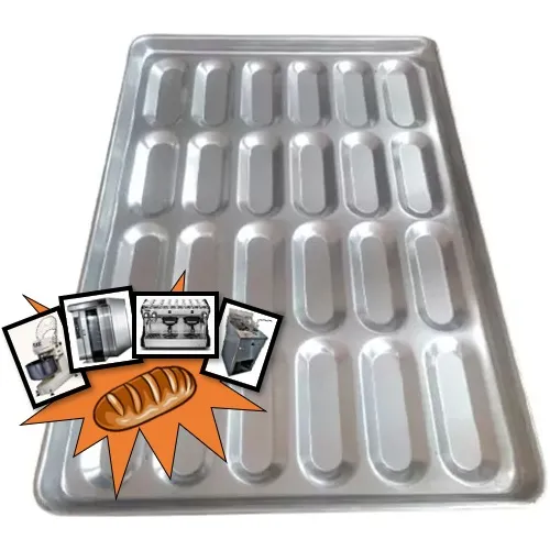 Bandejas Para Perros Calientes 24 Unidades 66x45cm Alum Ware