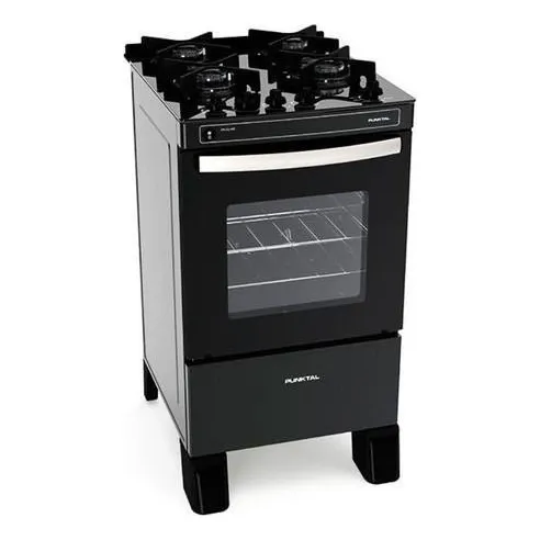 Cocina Punktal Pk-gl4b Spuergas Negra Vidrio Templado Kirkor
