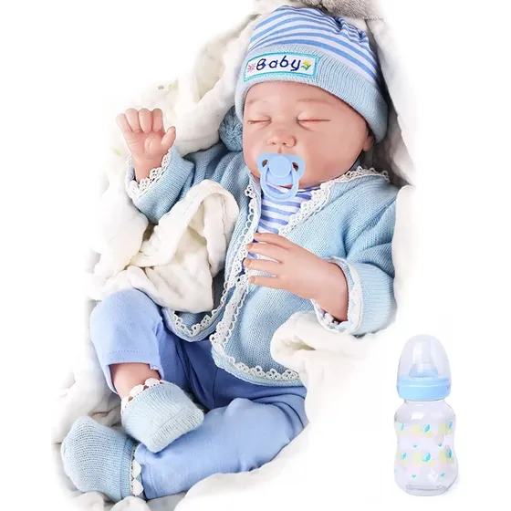 Muñeca De Bebé Reborn De Silicona Con Ropa De 55cm Niños