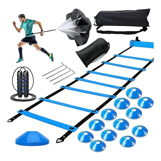 21 Piezas De Accesorios De Entrenamiento De Fútbol Con Conos Color Azul
