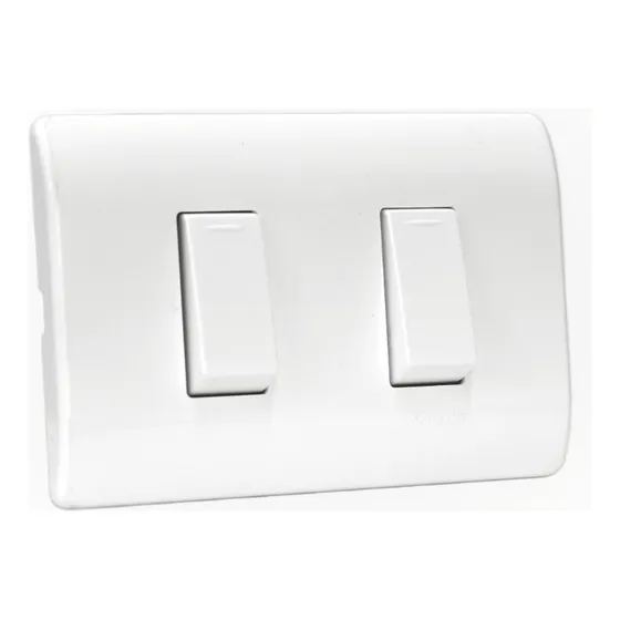 Interruptor Doble 9/12 + 9/24 16a 250v Blanco Genesis
