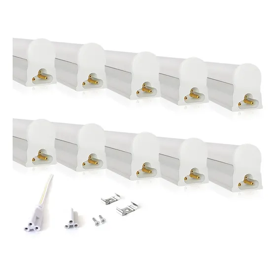Kit 10 Led Tubular T5 Com Calha 90cm 14w Acoplada Completa