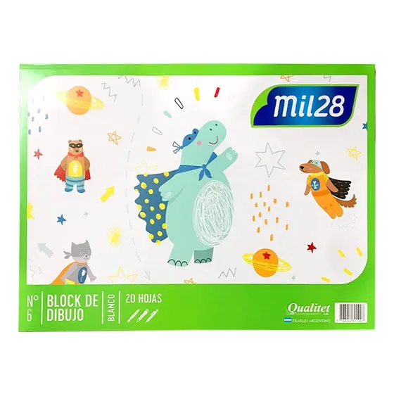 Block De Dibujo Luma Mil28 N° 6 Tipo El Nene X 20hjs Blancas