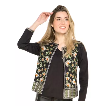 Chaqueta/saco Floral Bordada Importado Hindu