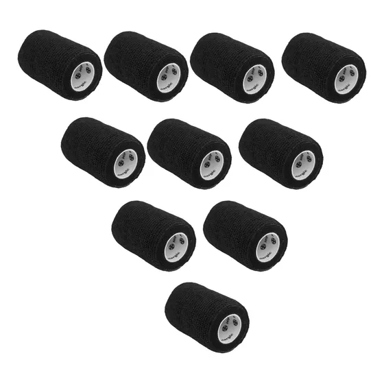 Cinta Autoadherente 75mm Venda Cohesiva Compresión Pack X10 Color Negro