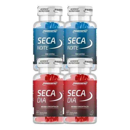 Kit Suplementos Seca Dia E Noite 120 Caps + Foco E Energia Neutro