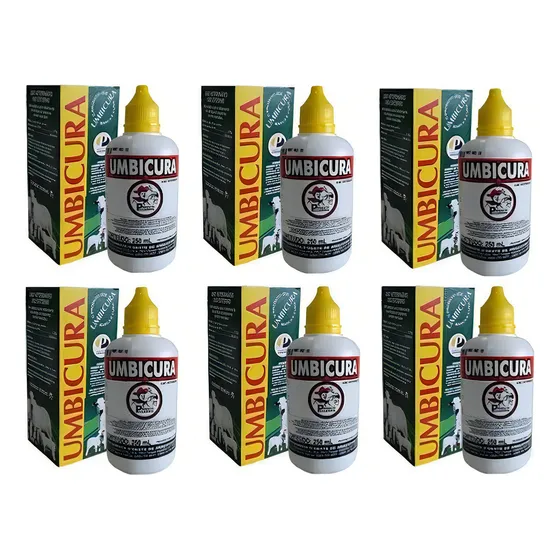 Kit 06 Umbicura Trata E Cura Umbigo De Bezerros Rebanho Gado