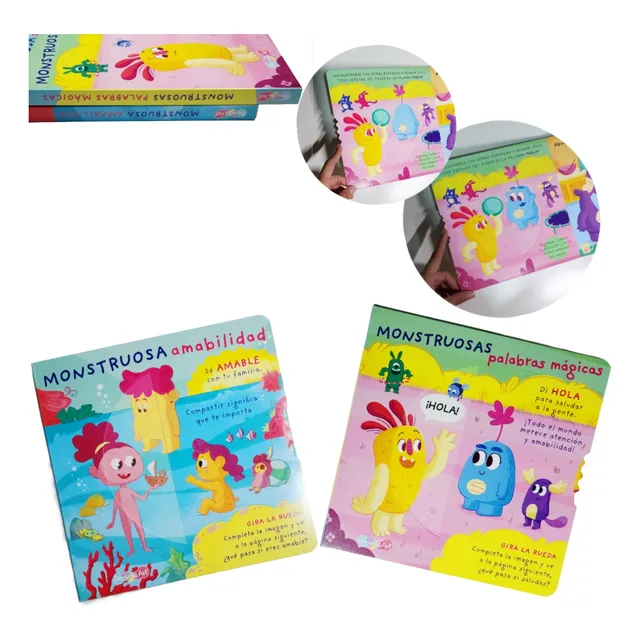 Libro Cuento Valores Pasta Dura Interactivo Monstruosas 1 Pz