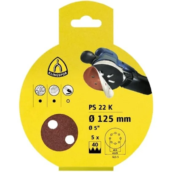 Disco De Lija 5  Tipo Velcro X5 Pzs Ps22k Gr 120 Klingspor