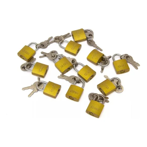 Kit 6 Cadeado Pequeno 20mm Para Armários Mala Janela Premium Cor Dourado