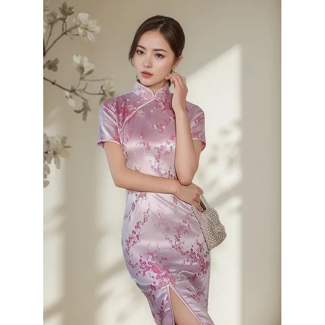Cheongsam Estilo Chino Brocado A