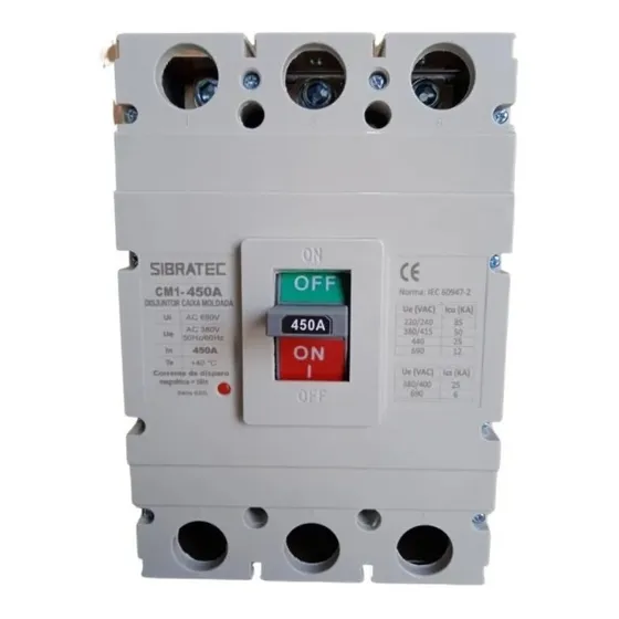 Disjuntor Caixa Moldada 450a 85ka Proteção Cm1-630l 