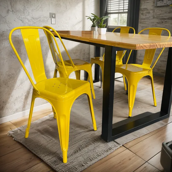Silla Tolix  De Metal Resistente Comedor Jardin Exterior