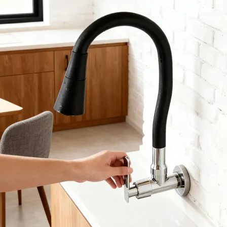 Torneira De Cozinha Clássica Flexível Para Bancada Ou Parede