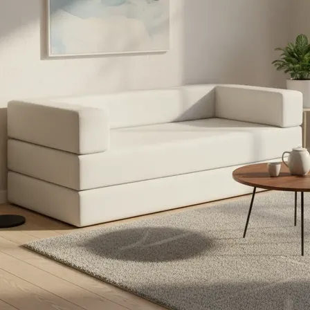 Sofá-cama Compacto 100% Espuma Envio Compacto Em Caixa