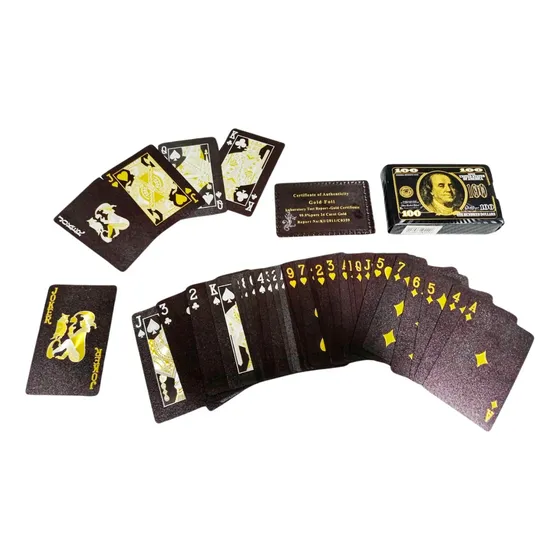 Poker Cartas Casino Profesional Negro Dólar Juego Mesa 