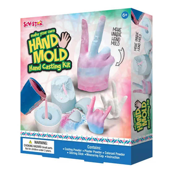 Kit Manualidades Moldea Tu Propia Mano En Yeso Sew Star Color Blanco
