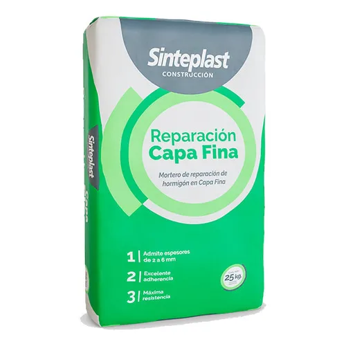 Mortero De Reparacion Hormigon Capa Fina 25kg Sinteplast