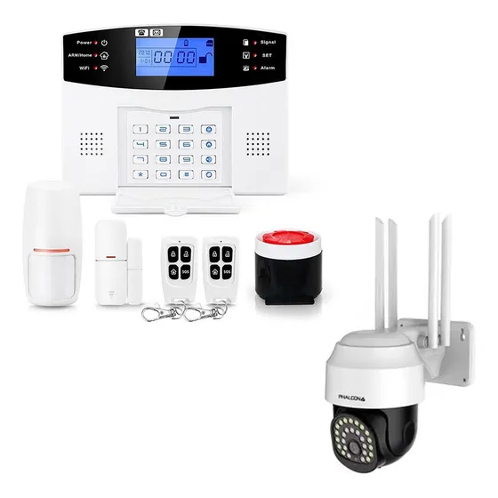 Alarma 4g Lte Wifi Kit + Camara Ptz Wifi Robotica Tuya Smart