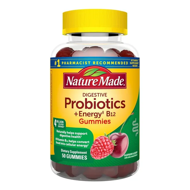 Probioticos Digestivo Con B12 Nature Made 50 Gomitas Sabor Cereza
