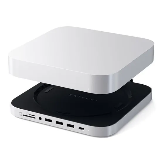 Adaptador Hub Usb- Satechi P/ Mac Mini Com Slot Ssd Prata