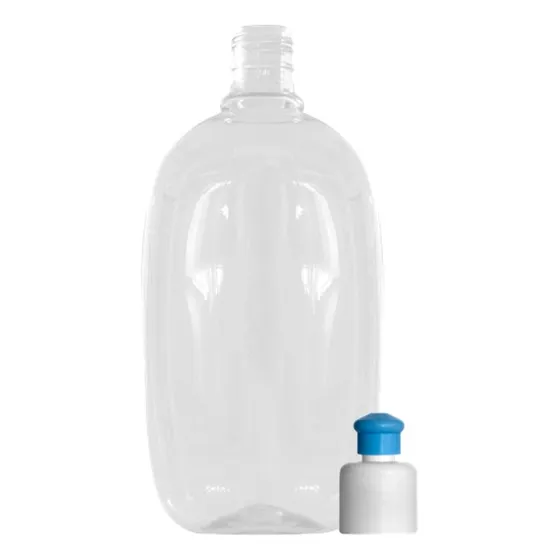 Envase Pet Cosmético 400cc Oval Transp Con Tapa Plástica