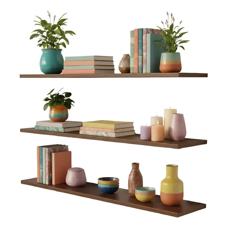 Repisas Flotantes Brasov Set De 3 Modernas 80 X 20 Cm, Nogal Oscuro Repisas Flotantes Brasov Set De 3 Modernas 80 X 20 Cm, Nogal Oscuro