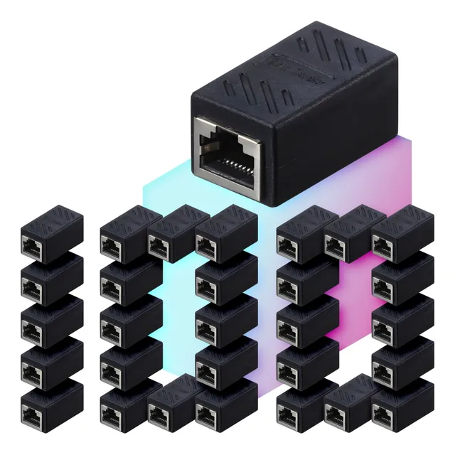 Pack 100 Pz Cople Alargador P/ Cable De Red Rj45 Cat5 5e 6 7