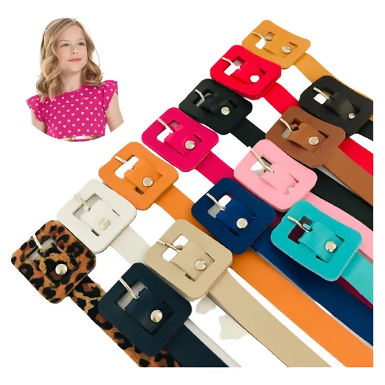 Kit 6 Cintos Infantil Menina Feminino Criança Couro Ajustável