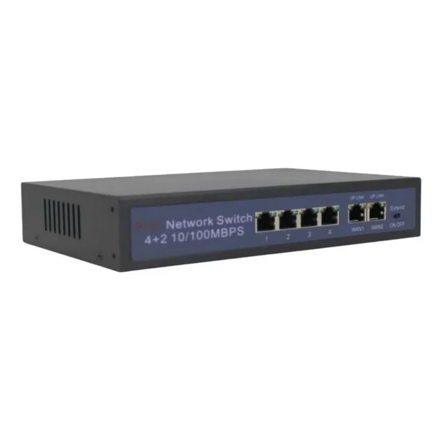Switch Longse 4 Puertos Poe 10/100 + 2 Puertos Wan 10/100
