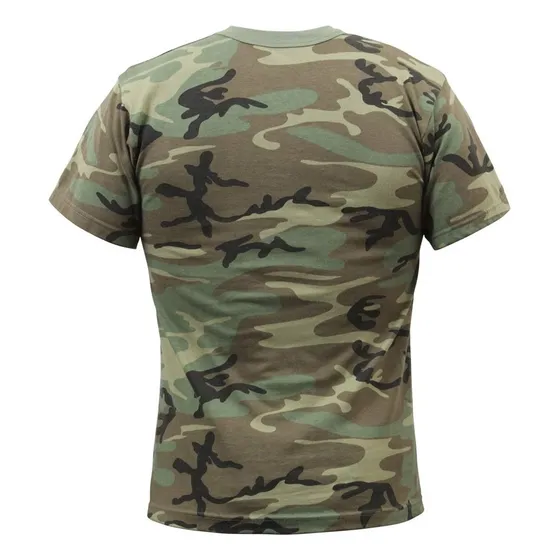 Remera Camiseta Camuflada Woodland Rothco Manga Corta