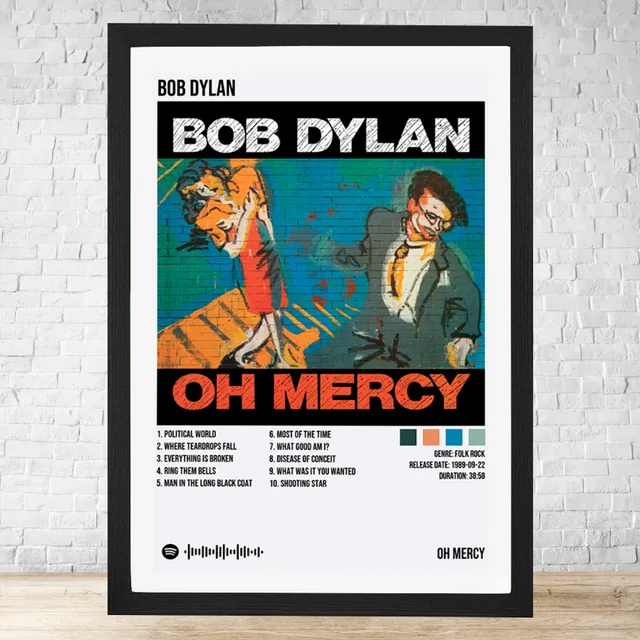 Cuadro Bob Dylan Oh Mercy 30x40 C/vidrio Y Marco Madera C314