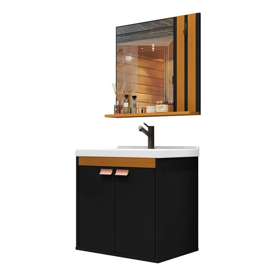 Conjunto Gabinete De Banheiro Com Espelheira E Cuba Cazzi