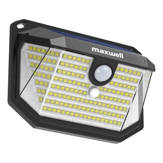 Foco Solar Maxwell 178 Led Exterior Pared Unitario + Sensor Luz Fría