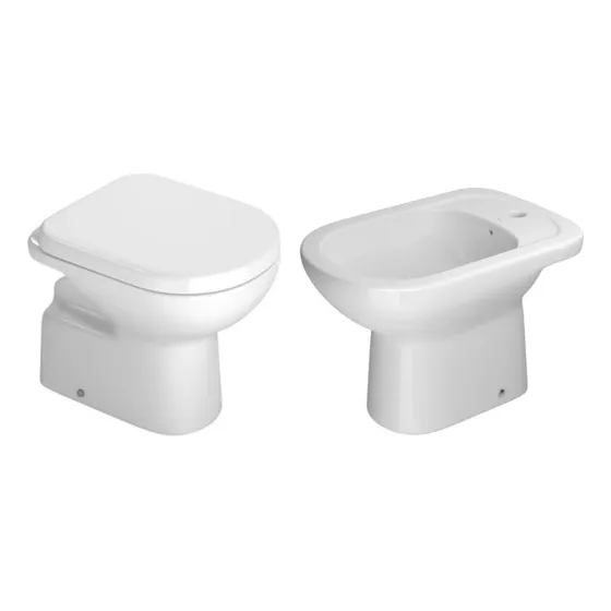 Juego Baño Inodoro Bidet Deca Vogue Plus Tapa Cierre Suave