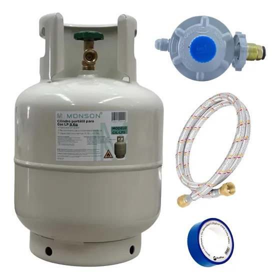 Tanque De Gas Lp 10kg Cilindro Portátil Vacío Con Accesorios