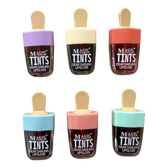 Pack De 6 Brillo Labial Tinta De Labios Paleta Helado