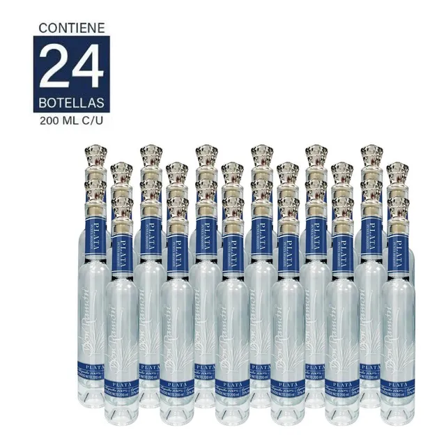 Tequila Don Ramón Plata Punta Diamante Flauta 200 Ml 24 Pack