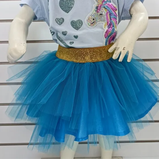 Tutus De Colores Para Niñas Pretina Plateada Y Dorada