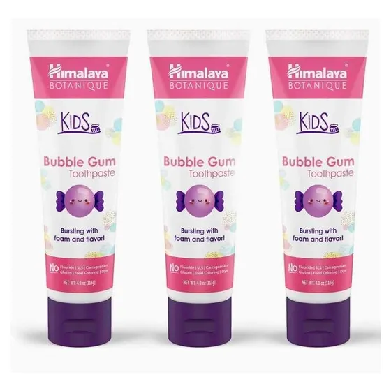 Crema Dental Sin Flúor Ni Gluten Para Niños, Marca Himalaya