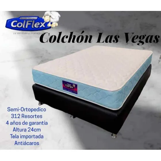 Colchon Marca Colflex Las Vegas Semi Ortopedico Matrimonial