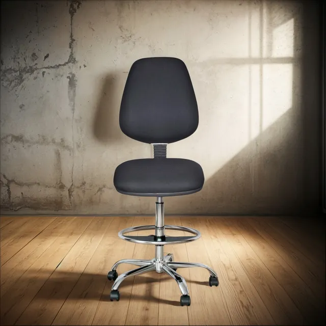 Silla Cajero Rudy Alta Color Negro Ofideas Negro Malla